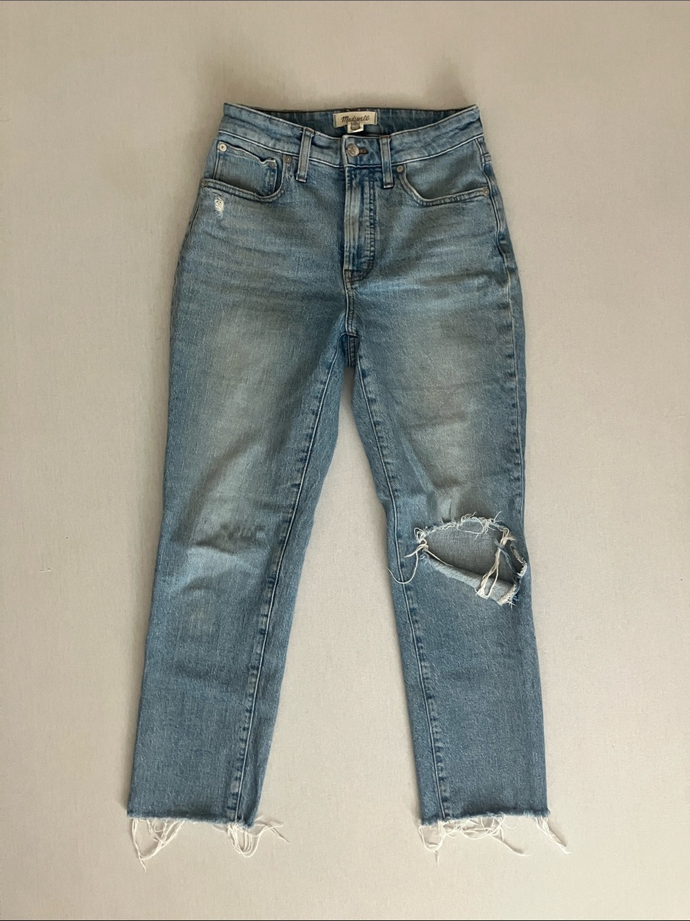 Madewell Light Blue High-Rise Distressed Jeans